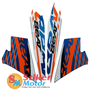 lis les sticker striping body motor beat fi 2021 putih-biru