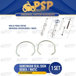 Kancingan Seal Skok Honda Bebek / Matic (Harga Per Set Isi 2) - Kancing Klem Kunci Jepit Sil Shock