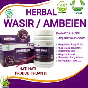 Obat Herbal Ambeien Dan Wasir Luar Dan Dalem | Daun ungu Ashi - hah  I isi 50 kapsul  Pria & Wanita HALBA STORE