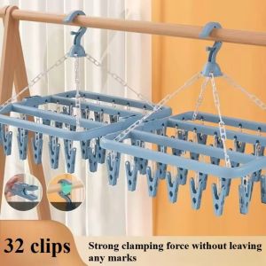 KANNERT 32 clip Giá phơi đồ Cực dày Công suất cao Móc treo đa năng Đa chức năng Có thể gập lại Móc phơi đồ Sử dụng tại nhà