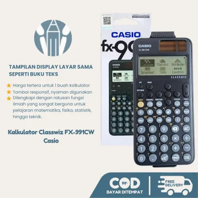 Calculator Scientific Casio FX-991CW PLUS - Kalkulator Ilmiah untuk Sekolah & Kuliah