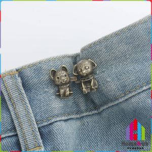 HB Tighten Waist Button Cartoon Shaped Adjustable Jean Waist Buckle No Sew Snap Reusable Jeans Pins