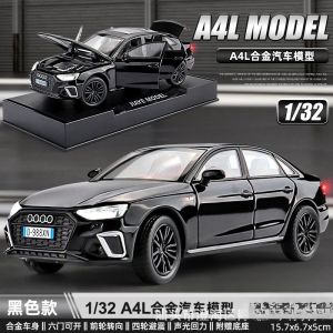 2026 1:32 A4L Alloy Diecast Miniature Model Toy Cars Doors Opened Sound Light Pull Back Rubber Tires Vehicle Toys Gifts Decorations