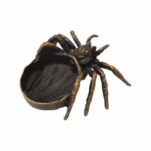 PYA94 Vintage Spider Shaped Jewelry Tray Gothic Alloy Crystal Ball Stand Decoration Creative Exquisite Aroma Holder Tray Halloween Gift