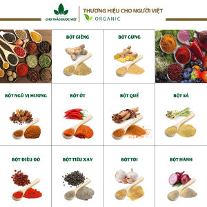 Set 10 loại bột gia vị nấu ăn (Gia vị nhà bếp tẩm ướp tạo hương thơm cho món ăn) - Chợ Thảo Dược Việt