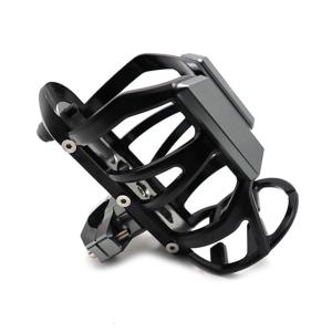 Motorbike Handlebar Cup Holder Metal Water Bottle Cage Adjustable Red/Gold/Orange/Blue/Green/Titanium- Color/Black