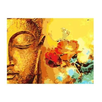 Bộ tranh vẽ theo số Phật tượng DIY 40×50cm có khung gỗ màu thân thiện môi trường vẽ tô màu thủ công giải tỏa căng thẳng
