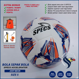 Bola Sepak Kaki Size 5 Dewasa SPECS-ACCELERATOR Model Jahit Mesin Premium Bonus Rompi