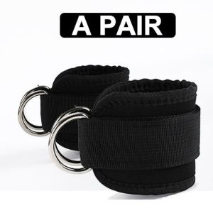 KEEPGOINGMAX Ankle Straps Double D-Ring Adjustable Foot Support Padded Cuffs Ankle Weight Leg Training Brace