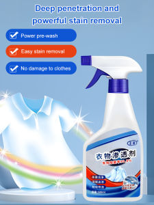 【99% Removes Yellowing Stains】Washing Whitening Clothes Laundry Detergent Color Bleach Whitening Dissolve Deep Cleaning Fabric Penetrator Stain Remover Whitening Agent White Clothes Eliminates Mildew and Collar Stains Without Residue