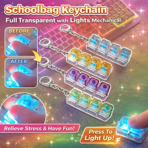 JMY Stress Relief Keychain LED Light Up Mechanical Keycap Press Button Gaming Keyboard Accessories Gift for Gamers