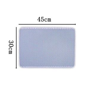 【Ready From SG】Double Layer Cat Litter Pad Non-Slip Washable Cat Litter Mat Splash-proof Easy to Carry