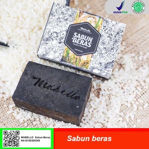 Sabun beras hitam pemutih badan beda lotong sabun pencerah badan Mabello BPOM