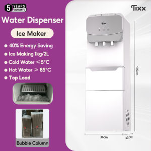 Tixx Water Dispenser Hot and Cold Bottom Loading Comes With Compressor Ice Maker Automatic Water Pump for Home/School/Office