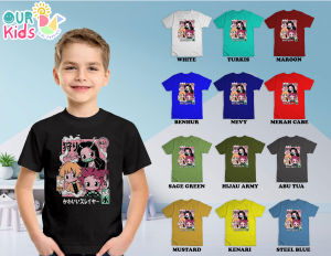 KAOS ANAK LENGAN PENDEK BERTEMA KIMETSU-NO-YAIBA-CHIBI BAHAN TEBAL DAN TIDAK PANAS