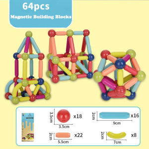 MY Stock Magnetic Toys 108PCS Kids Magnetic Stick Balls Building Blocks Toy Kids Early Learning Toys Educational Assembly ﻿