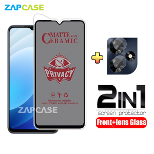 PAKET 2in1 Anti Gores Layar Privacy ITEL A70 Free Tempered Glass Camera Lens