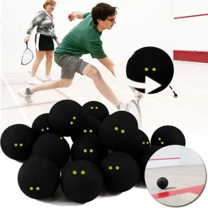 MUQZI Thể thao quần vợt Vợt bí cho người chơi Chấm đôi màu vàng Cạnh tranh Squash Quả bóng cao su Quả bóng bí Đào tạo quả bóng bí Dấu chấm hai màu vàng Bóng tốc độ thấp