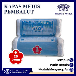 KAPAS MEDIS PEMBALUT 25 GRAM ISI 12 ROLL PARAMITA HUSADA