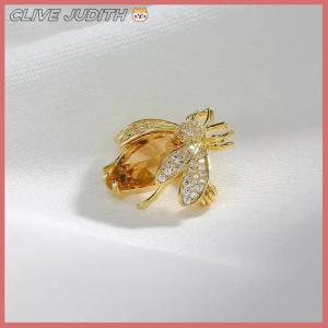 CISWGE Fashion Rhinestone Bee Shaped Brooches For Women Clothing Coat Jewelry Accessories Gifts