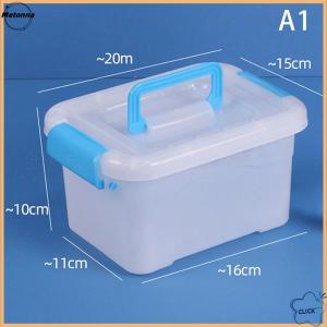 Follow Get More【Metonna】 PP Plastic Storage Box With Lid Portable Kids Toys Student Stationery Jewelry Storage Case Container Cosmetics Sorting Box