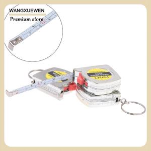 [COD] 1M 3ft Retractable Stainless Steel Pocket Measuring Ruler Tape Measure Keychain
