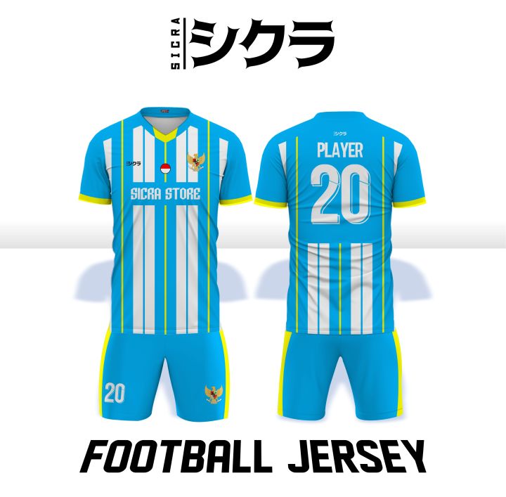 Jersey Futsal Sepak Bola Motif SKYLINE Printing Satu Set Jersey