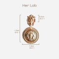 Her Lab Jewelry | สิงโตหัวต่างหูบิ๊กเหรียญทองวงกลมห้อยพิสดารสัตว์ต่างหูวินเทจ80's ผู้หญิงอุปกรณ์เสริมของขวัญ ส่งเสริมการขาย พื้นฐาน ป้องกัน. 