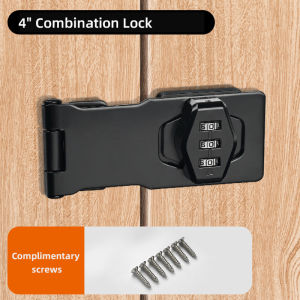 4" Household Cabinet Password Locks With Screws Anti-Theft 3 Digit Combination Lock Keyless Sliding Door Lock Privacy Locks For Closet Drawer File Cabinet 1pc
