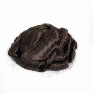 9in Length 8x10in Injection Thin Skin 0.06-0.08mm Mens Toupee Remy Human Hair Men Wig Hair Replacements Hair System