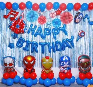 The Avengers Deluxe Happy Birthday Balloon set Super Hero for Boy Birthday Party Decoration Superhero Balloons for Kids toy