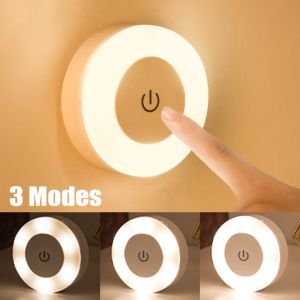 Đèn LED Cảm Ứng Đèn Ngủ Có Thể Sạc Lại Đèn Tường Đế Từ Tính Có Thể Sạc Lại USB 3 Chế Độ Đèn Ngủ Tròn Có Thể Điều Chỉnh Độ Sáng Tiện Dụng Đèn Ngủ Trang Trí Đèn Ngủ Đèn Pin Mini Phòng Ngủ Đèn Ngủ Cảm Biến