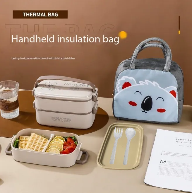 City Goods Bento Box Adult Lunch Box 2-Tier Stackable Stainless Steel Bento  Boxes with Thermal Lunch Bag