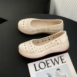 Free Shipping New Gentle Style Hollow-Out Single Shoes Lightweight Wedge Heels Soft Soles Breathable Comfortable For Commuting And Easy-To-Wear Sandals