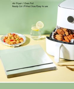 50 pieces Ready cut  Aluminium Foil Oven Air Fryer Household Kitchen Baking Pan Barbecue Baking Oil Paper-[Local Seller- Ready Stock]