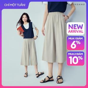 GIORDANO Women Pants 4-Way Stretch Elastic Waist Pants Wide Leg Loose Fit Fashionable Casual Cropped Pants 13426221