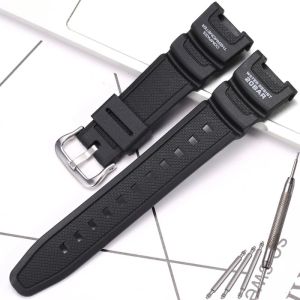 Resin Watchband Suitable For SGW-100 SGW100 Mens Sports Waterproof Rubber Watch Strap Watch Accessories Wristband Bracelet