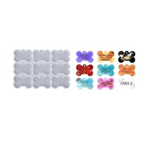 9 Cavity Silicone Keychain Moulds Pendant Mold Bone Shape Hand-Making Molds Tool Suitable for Making Pendants