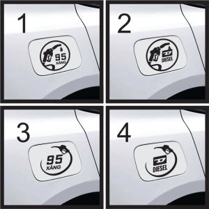 Tem dán xe decal logo sticker dán nắp xăng dầu xe Hơi