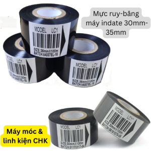 Cuộn mực Ruy-băng 35mmX122Mét máy Indate DY-8 HP-241B..Combo mực indate mực ruy băng máy indate.
