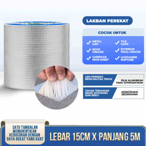 Tacao COD Alumunium Foil Butyl Anti Bocor 5M 10M Lem Anti Air Alumunium Anti Bocor Super Waterproof Tape Tambal Silver