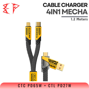 Kabel Data 4 in 1 PD 27W Fast Charging Lightning USB Type C Multiple Device TRIPLEDI Cable Charger 65W Magnetic Mecha TD6106