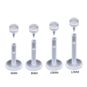 10Pieces Clear White Flexible Lip Labret Retainer Piercing for Lip Nose 6/8/10/12mm Lip Stud Piercing