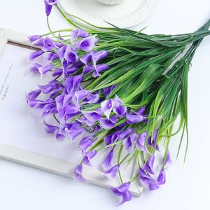 Artificial Flowers Five-pronged Calla Lily Wedding Party Home Decoration Simulated Flower Bouquet Living Room Ornaments Picnic Tulip Fake Flowers