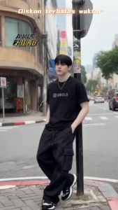 ✅ Cod mens t-shirt distro premium combed 210g oversize t-shirt black text uniq lo casual use t-shirts .C