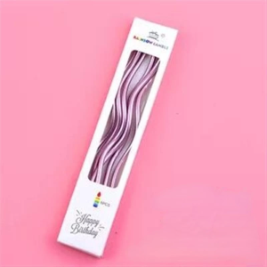 [Malaysia stock] 6 pieces/set of 17 cm curved spiral candle Metal rainbow candle Birthday candle cake topper-COZII
