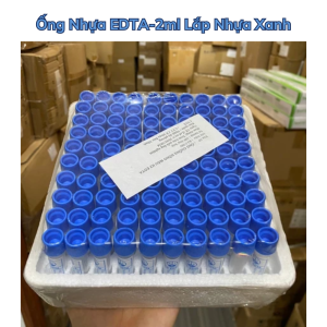 [ƯU ĐÃI LỚN] Ống nghiệm EDTA K2 2 ml nắp xanh – Ống Lấy Màu Bệnh Nhân Hộp 100 ống nhựa PP phòng xét nghiệm