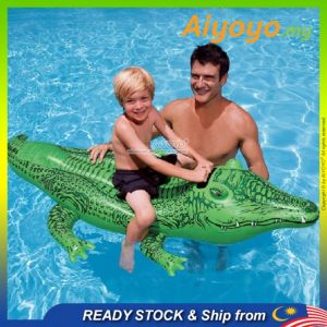 INTEX Inflatable Crocodile Ride On Pool Float Swimming Pool Swimming Ring Swimming Float Baby Kids Pelampung Duduk 58546