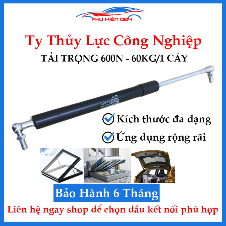1 Cây ty thủy lực 600N - 60kg kích thước 40-80cm tùy chọn, ty chống cửa ...