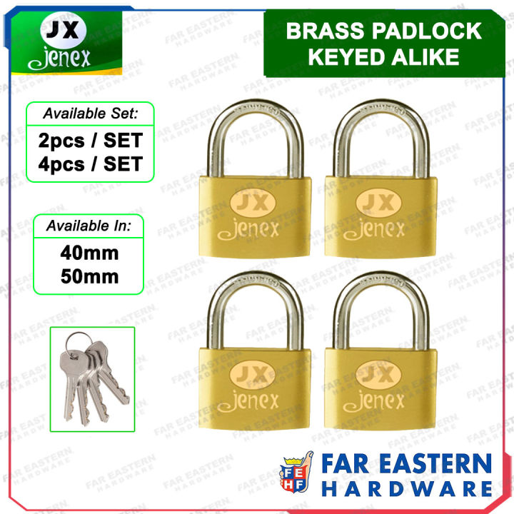 JENEX Brass Padlock Set Keyed Alike 40mm 50mm Lazada PH